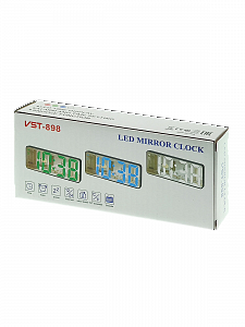 Часы электронные настольные от сети с будильником и термометром VST 898-1 Красные